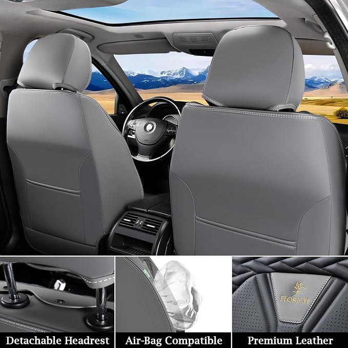 FLORICH Seat Covers for Cars, Waterproof Seat Covers, Leather Car Seat Covers 2 - Image 4