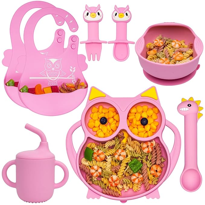 Silicone Baby Feeding Set, Baby Led Weaning Supplies Baby Silicone Suction by NiCiNGU