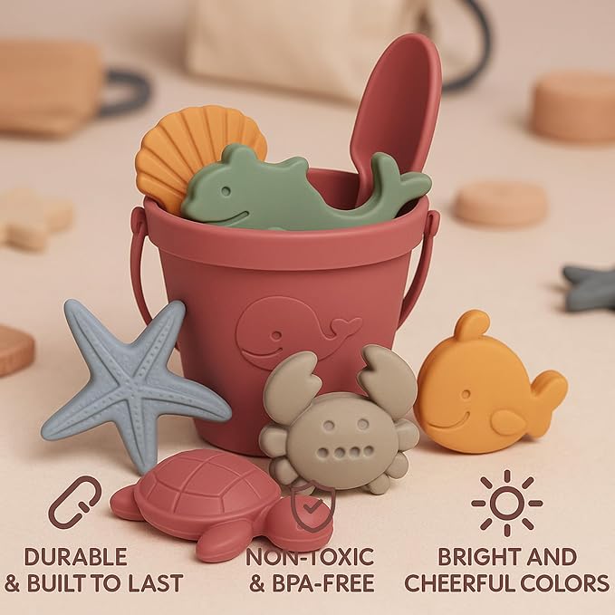 Silicone Beach Toys for Toddlers, Travel Friendly Sand Toys for Babies 6-12 - Image 3