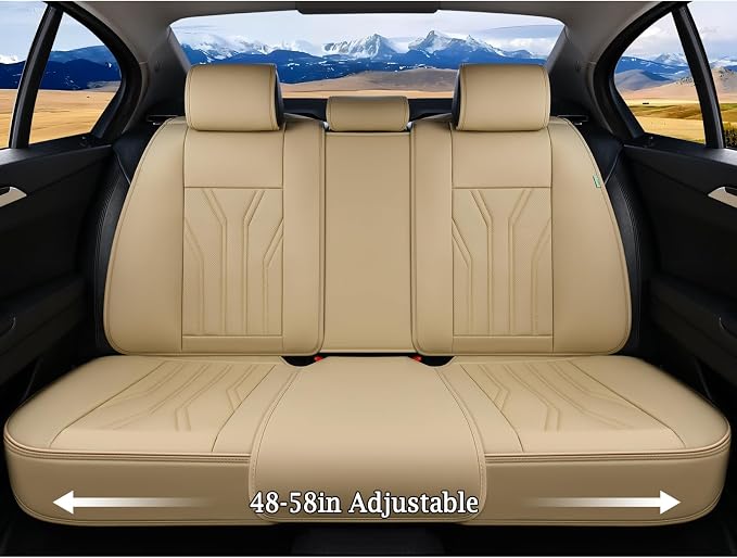 FLORICH Leather Seat Covers, Seat Covers Full Set, Car Seat Protectors 5 Seats - Image 4