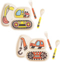 Kid Plate Set Toddler Plates Dinnerware Dinner Dish Set Baby Feeding Spill by nohlerlife