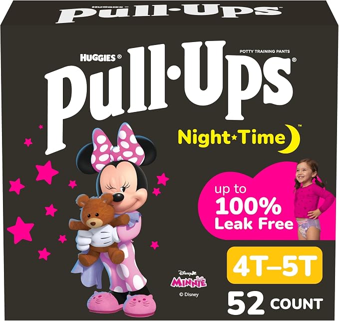 Pull-Ups Girls' Night-Time Potty Training Pants, Size 4T-5T Overnight Training by Pull-Ups