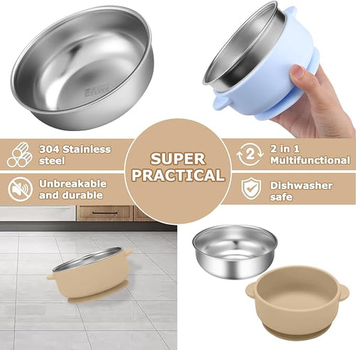 2 Pack Stainless Steel Baby Bowls - Image 2