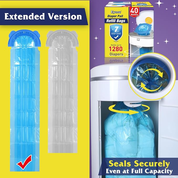 Diaper Pail Refill Bags 40 Pack, Compatible - Image 5