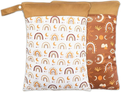 2 Pack Wet Dry Bags for Baby Cloth Diapers&Breast Pump Parts, Waterproof by Smarbore