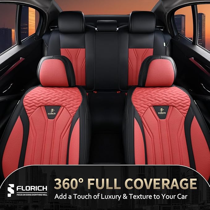 FLORICH Leather Seat Covers Automotive Seat Covers Car Seat Covers Full Set Car - Image 8