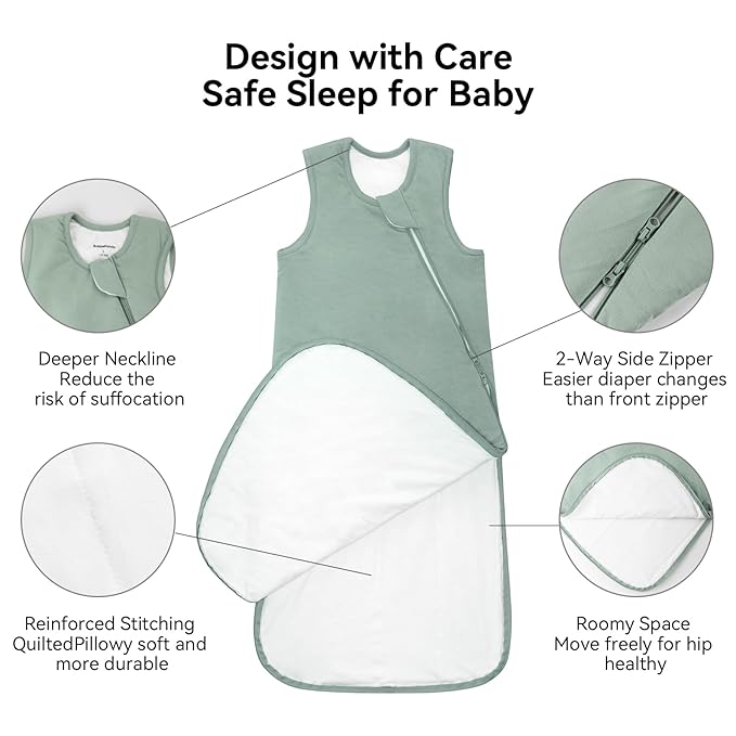 BubblePanda Rayon Made from Bamboo Sleep Sack 0-6 Months 0.5 Tog Soft Newborn - Image 3