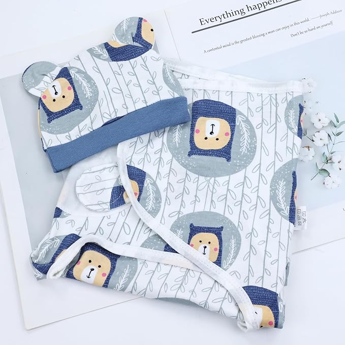 Cinaci 2 Pack Adjustable Soft Cotton Blend Newborn Baby Receiving Swaddle - Image 8