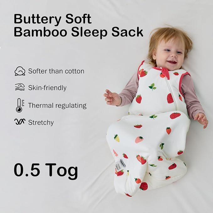 BubblePanda Rayon Made from Bamboo Sleep Sack 6-12 Months 0.5 Tog Soft - Image 2