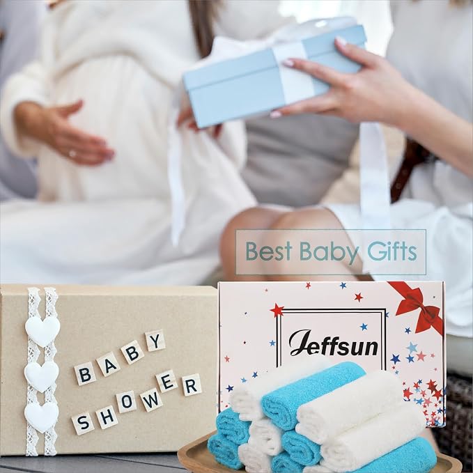 JEFFSUN Baby Washcloths 6 Pack, 10x10 inch Heavenly Soft Blue Wash Cloths - Image 8