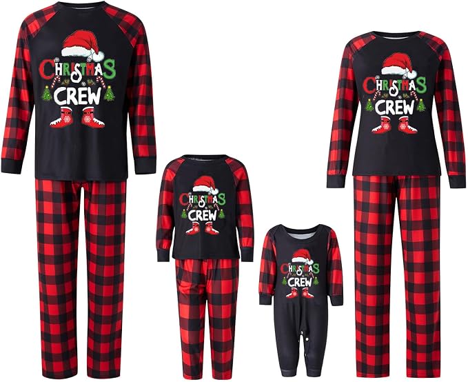 Awoscut Christmas Family Matching Pajamas Christmas Pjs Holiday Nightwear - Image 2