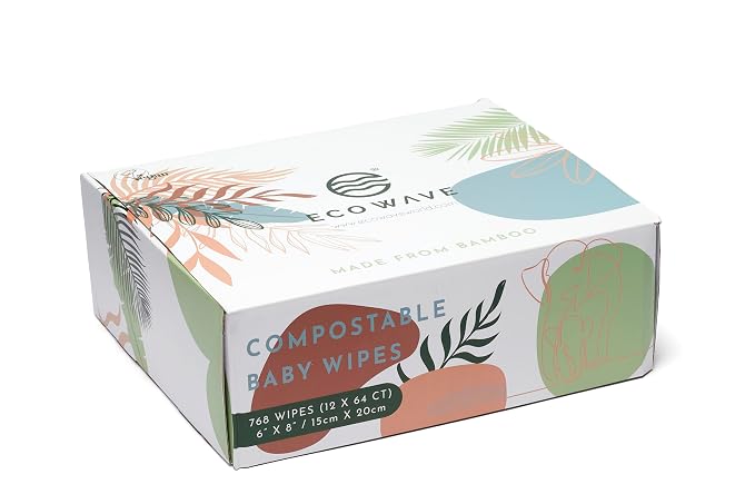 Eco Wave Baby Wipes, 100% Compostable Eco-Friendly Bamboo Wipes, Hypoallergenic - Image 5