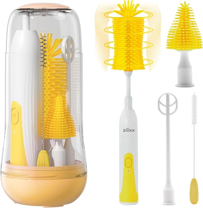 Electric Bottle Brush Cleaner, Portable Electric Baby Bottle Brush Cleaner by ZIOXX
