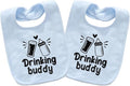 Baby Twins Bibs Drinking Buddy Newborn Baby Bibs Cute Unisex Bibs Set Toddler by QIANWANYI