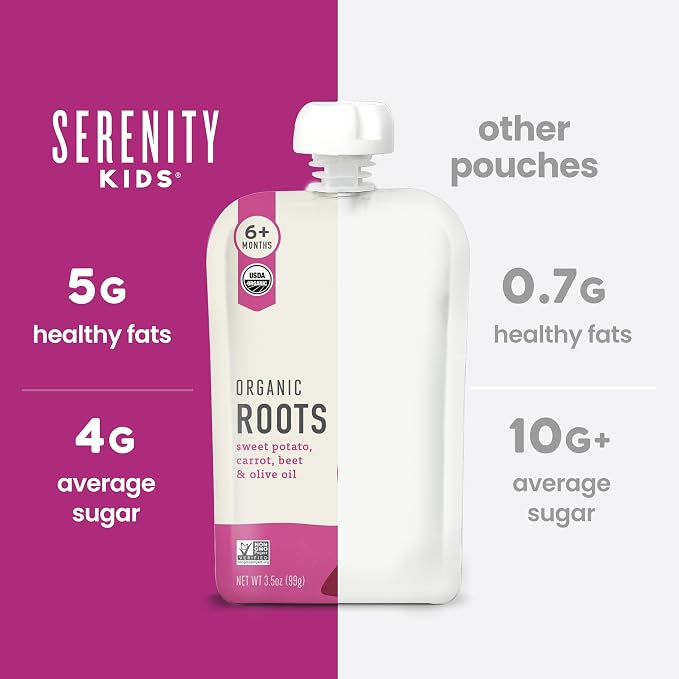 Serenity Kids 6+ Months Baby Food Pouches USDA Organic Veggie Puree - Image 7