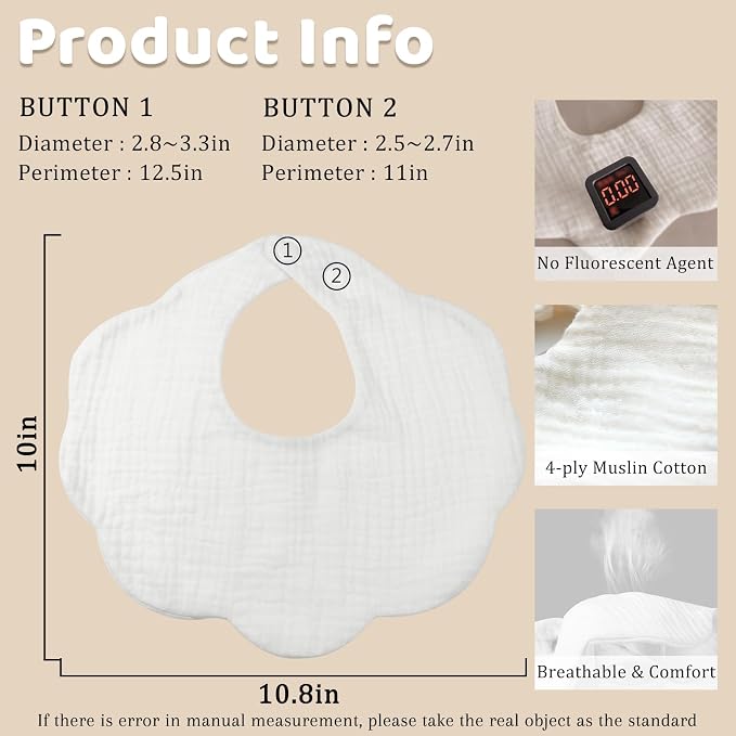 Baby Bibs Muslin Drool Teething Drooling Bibs - Image 4