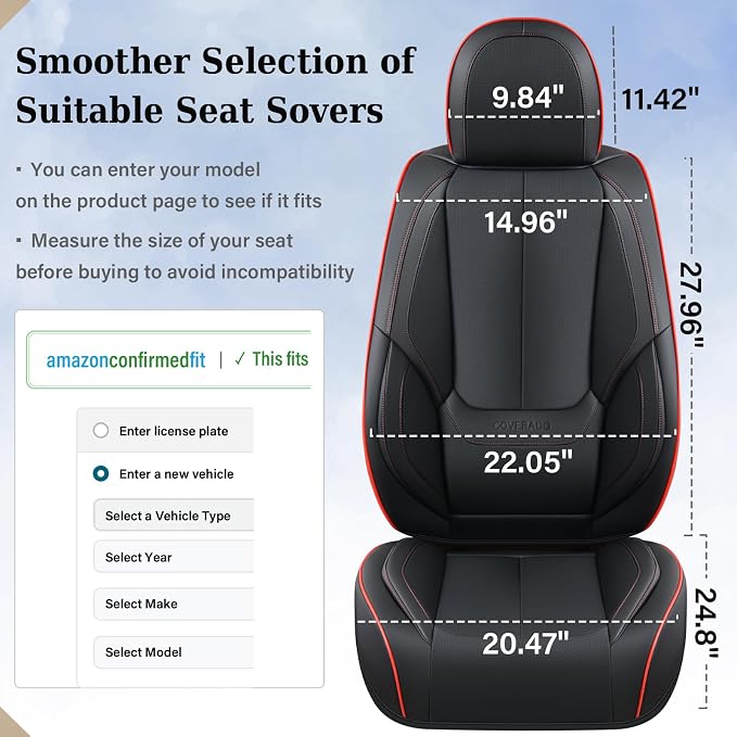 Coverado Seat Covers, Car Seat Covers Front Seats, Car Seat Cover, Car Seat - Image 5
