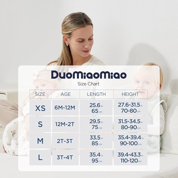 Duomiaomiao 3.5 TOG Toddler Sleep Sack 3-4T 100% Cotton Winter Side Open Zipper - Image 6