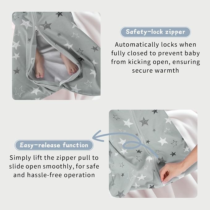 Baby Sleep Sack 6-12 Months, 100% Cotton TOG 0.5 Wearable Blanket - Image 3