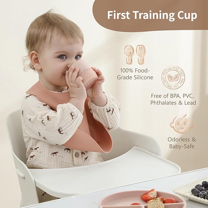 Moonkie Baby Training Cup & Sippy Cup Set | 4 Months+ | Baby-Led Weaning - Image 4