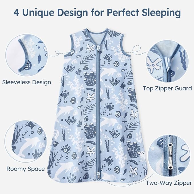 Baby Sleep Sack 18-24 Months 100% Cotton Lightweight 0.5 TOG Wearable Blanket - Image 3