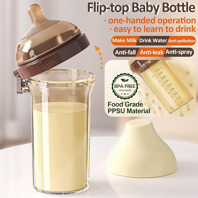 PPSU Baby Bottle, Bottles for Breastfed Babies, Flip-top Anti-Colic Baby - Image 2