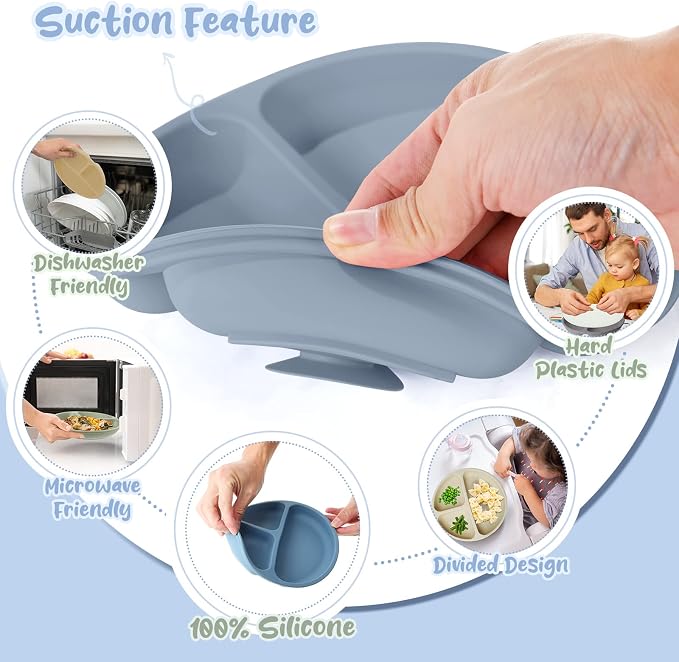 Meanplan 6 Pack Suction Plates for Toddlers - Image 4