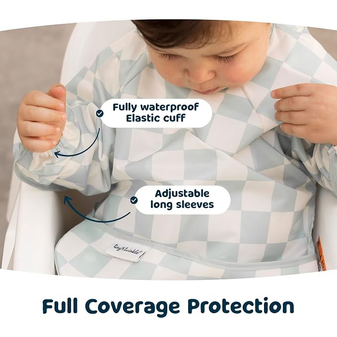 Tiny Twinkle Long Sleeve Bib for Babies & Toddlers – Waterproof Smock Bib for - Image 6