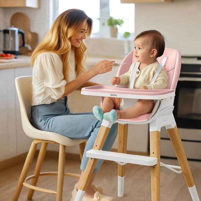 8 in 1 Highchair, Convertible Wooden Baby High Chair - Image 5