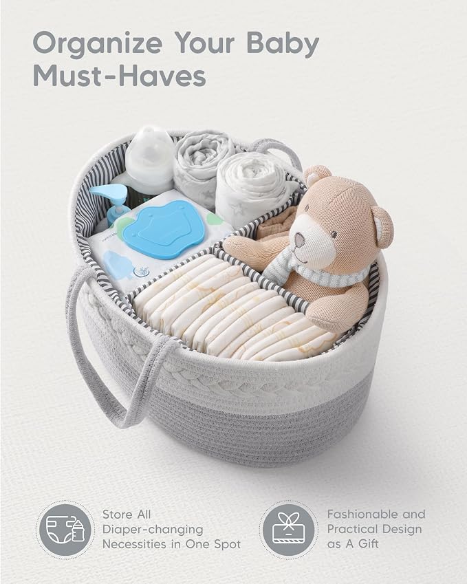 Maliton Cotton Rope Diaper Caddy Organizer - Image 4