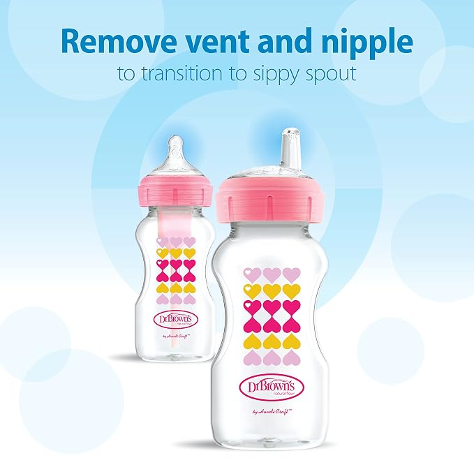 Dr. Brown’s Anti-Colic Options+ Wide-Neck Sippy Bottle Starter Kit, - Image 5