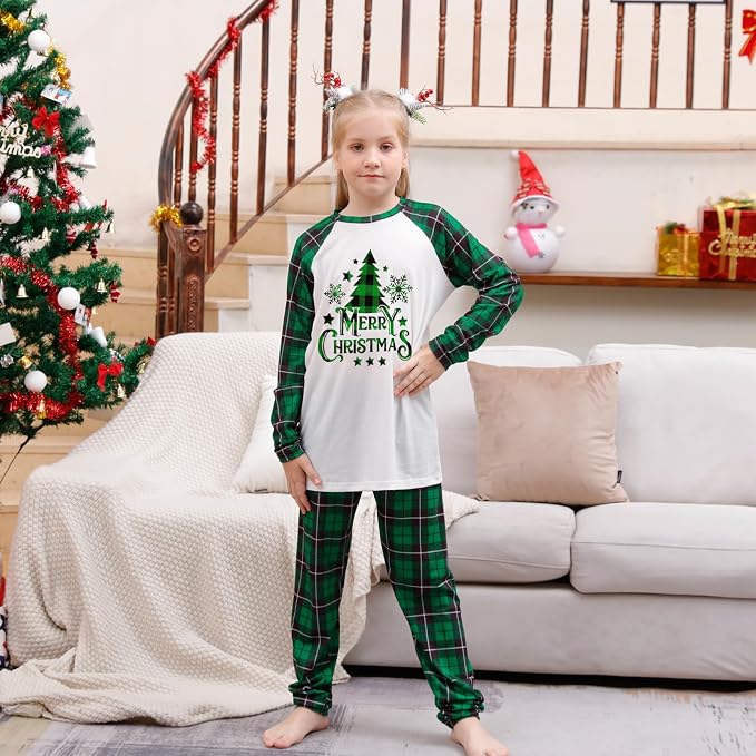 Awoscut Christmas Family Matching Pajamas Christmas Pjs Holiday Nightwear - Image 4