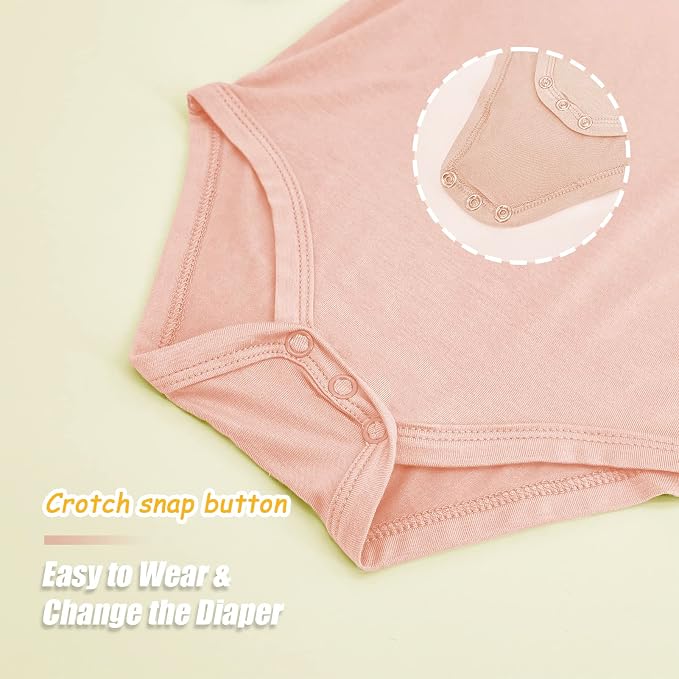 Jimonda Baby Bodysuits Rayon from Bamboo Short Sleeve Baby Boys Girls Rompers - Image 6