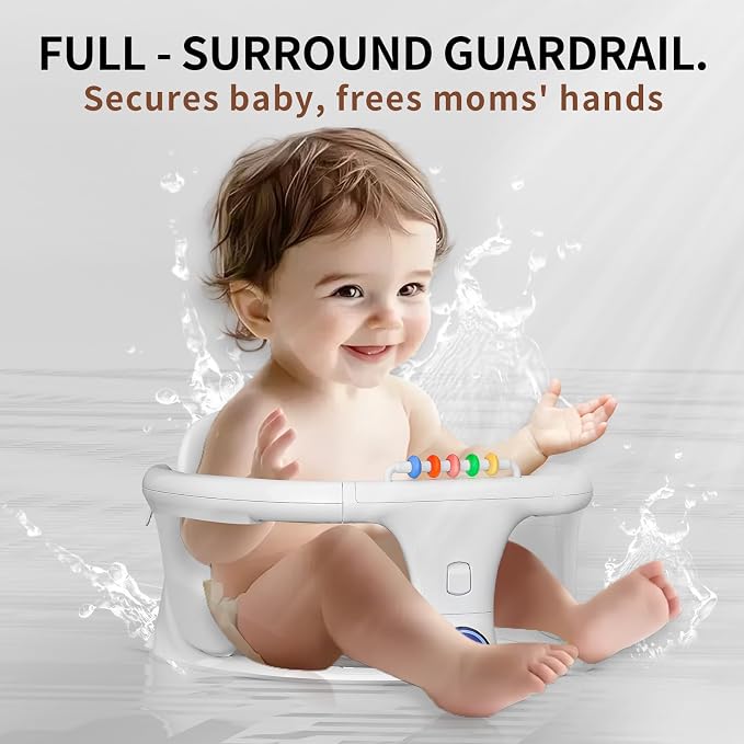 Baby Bath Seat for Babies Sitting Up Infant Bath Tub Portable Sit Up Seats - Image 3