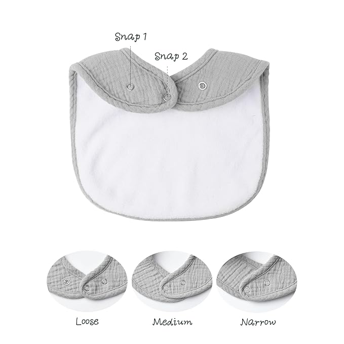 Konssy Muslin Baby Bibs 8 Pack Baby Bandana Drool Bibs Cotton - Image 2