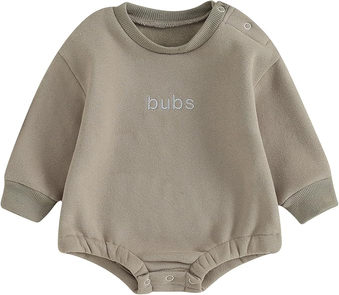 VISGOGO Newborn Infant Baby Boy Girls Oversized Romper Little Dude Sweater by VISGOGO