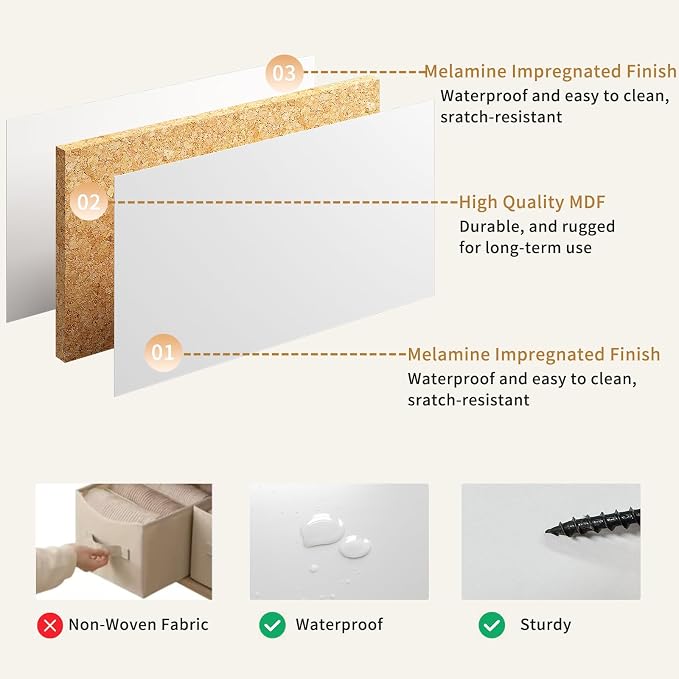 7 Drawers Dresser for Bedroom, Modern Chest of Drawers, Wood TV Stand Storage - Image 6