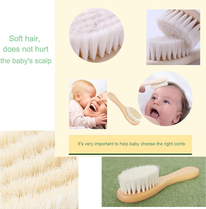 Baby Hair Brush and Purple Cradle Cap Brush Set - Image 6
