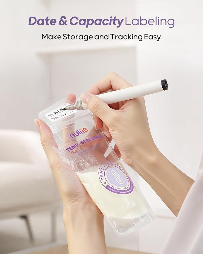 Nuliie 60pcs Temp-Sensing Breastmilk Storage Bag, Huge Temp-Sensing Icon & - Image 7
