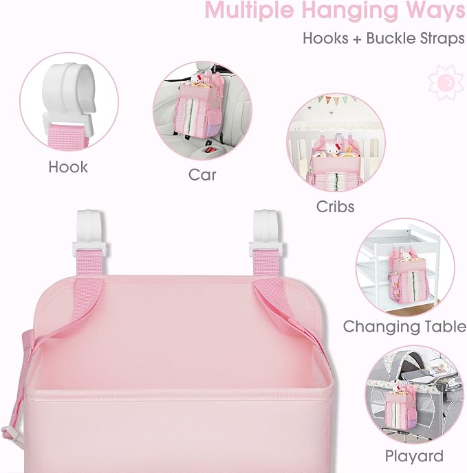 Maliton Hanging Diaper Caddy Nursery Caddy Organizer - Image 2