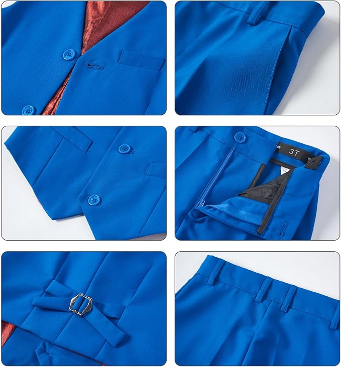 Boys Vest Set Formal Dress Suits Wedding Outfit Dresswear - Image 5