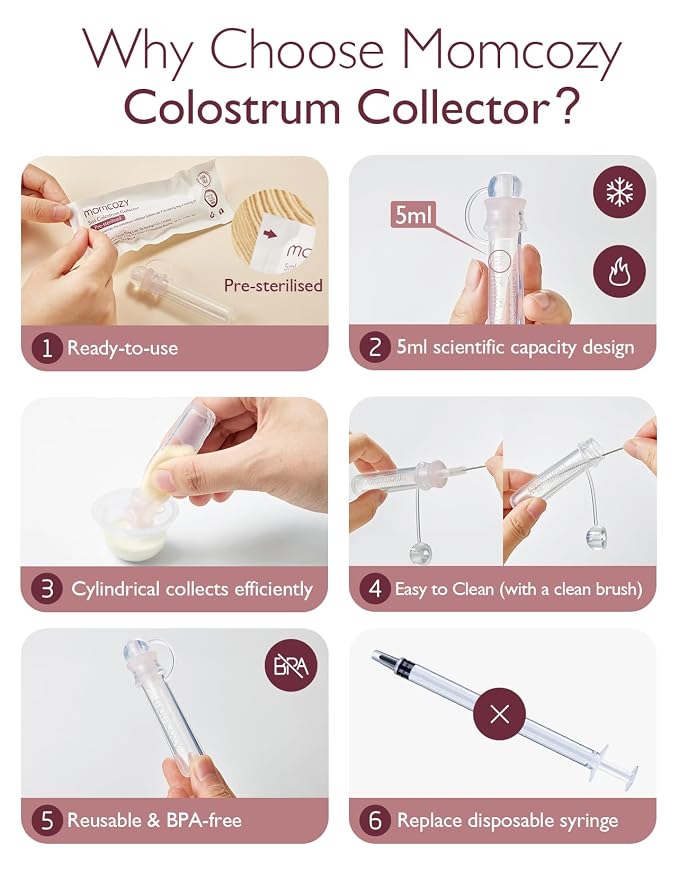 Momcozy Colostrum Collector Reusable Breast Milk Collector, Portable Colostrum - Image 5