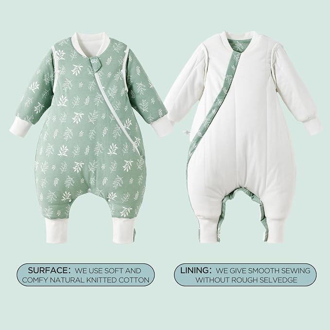 Duomiaomiao 3.5 TOG Toddler Sleep Sack 2-3T 100% Cotton Winter Side Open Zipper - Image 5