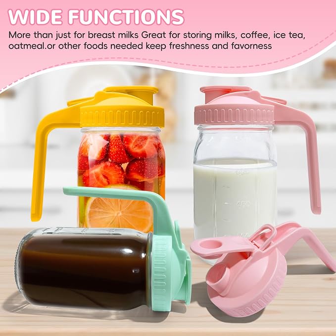 2 PACK Breast Milk Pitcher 32OZ Glass Breastmilk Pitcher - Image 7