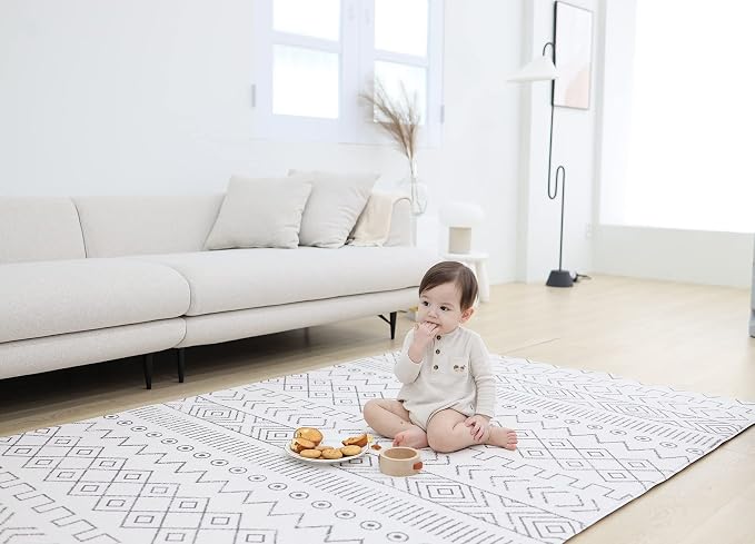 Baby Care Play Mat 82'' x 55'' Original One-Piece Reversible Rollable - Image 3