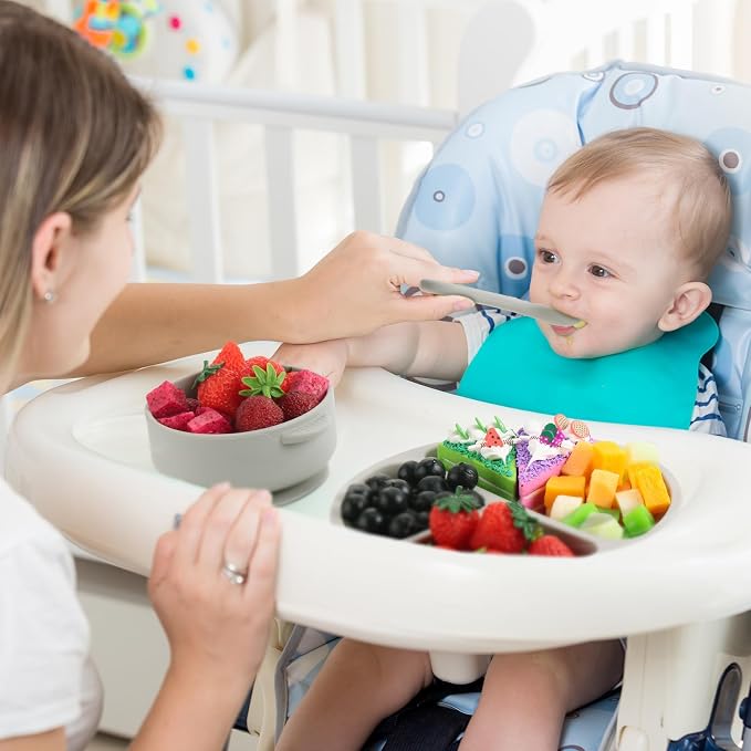 Dandat 24 Pcs Silicone Baby Feeding Set, 6 Baby Toddler Suction Bowls 6 Divided - Image 6