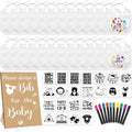 Newwiee 55 Pcs White Bibs for Baby Decorating Design a Bib Decorate Plain by Newwiee
