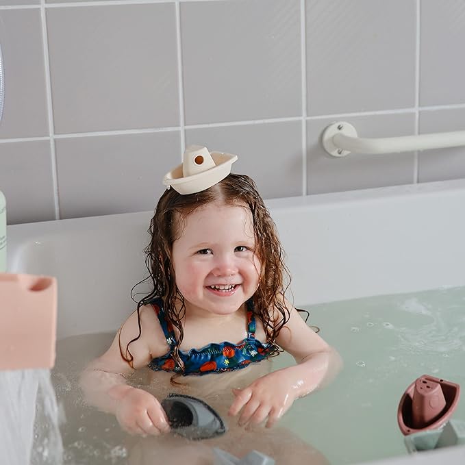 mushie Stackable Bath Boats Toy | Floating Bathtub Toys - Image 7