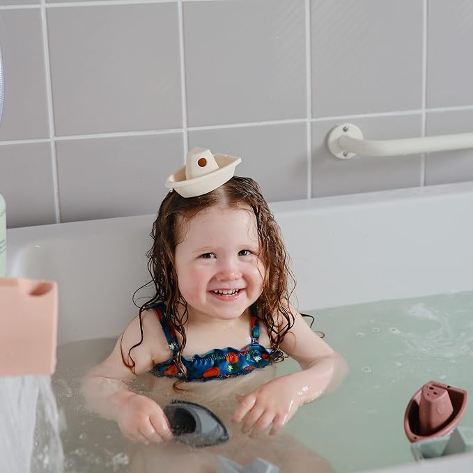mushie Stackable Bath Boats Toy | Floating Bathtub Toys - Image 4