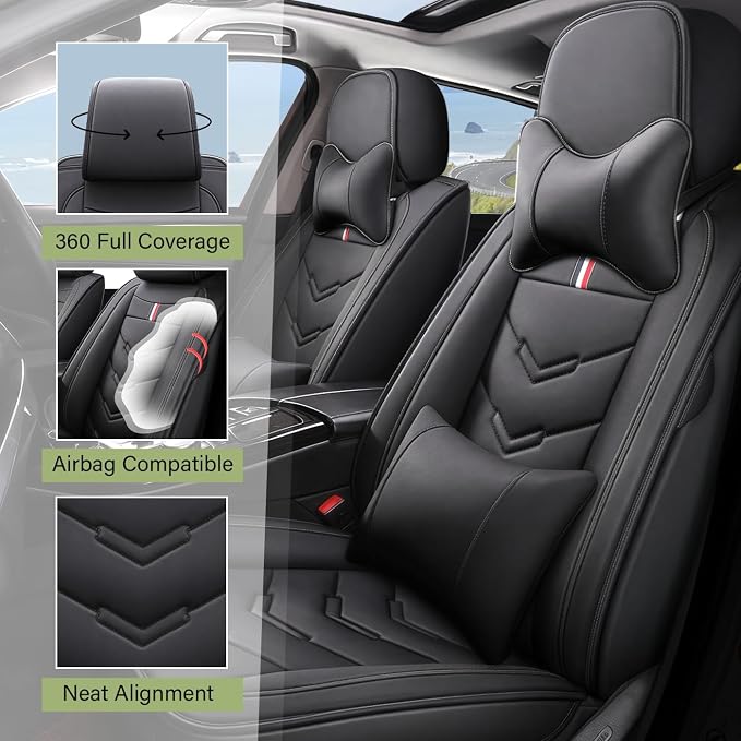 Leather Car Seat Covers Fit for LR Range Rover Evoque 2019-2025, 5 Seater - Image 2